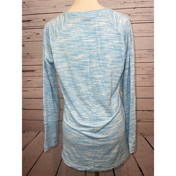 Champion Pullover lightweight sweatshirt Medium Blue Long Sleeve Rayon Tunic - Picture 2 of 6